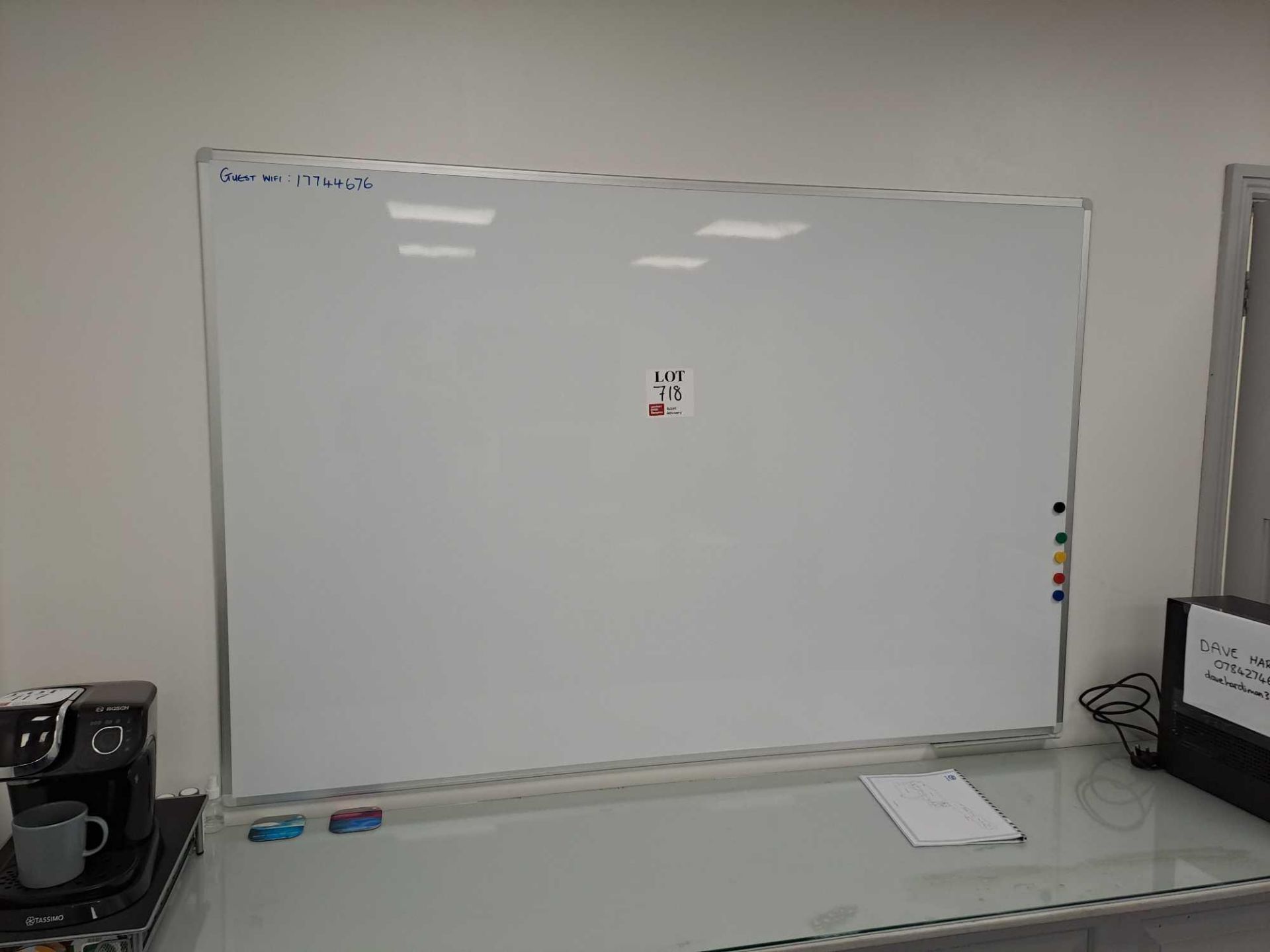 Wall mounted whiteboard and paper board
