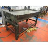 Windley Bros Ltd metal surface table, 6' x 3', mounted on stand