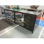 Metal frame workbench 2.6m x 930mm (excluding contents)