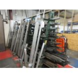 Quantity of assorted steel stock including box, angle, channel, flat, etc. (including rack)