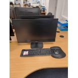 Two Phillips monitors, with keyboard & mouse