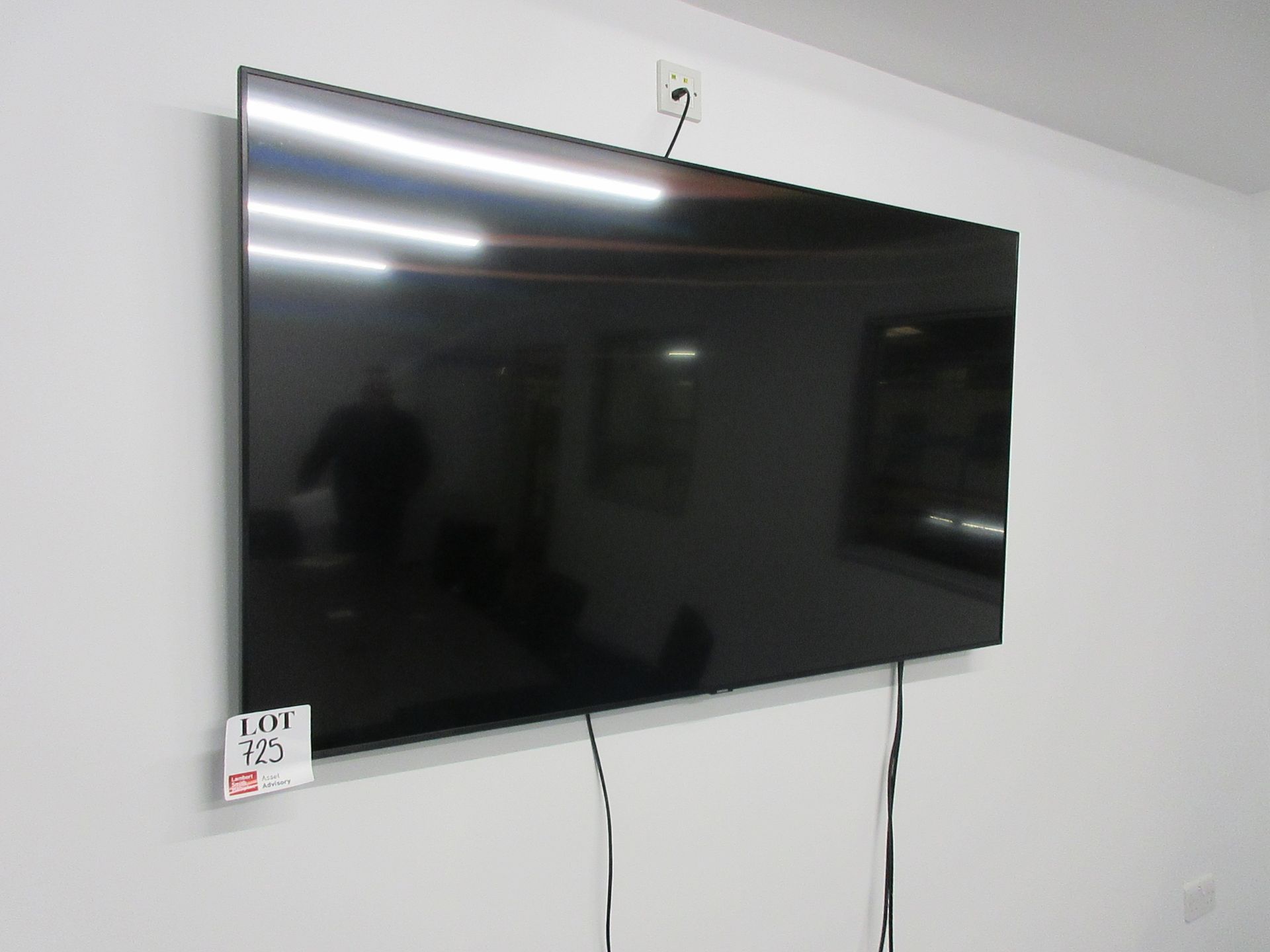 Samsung wall mounted TV, approx 60"