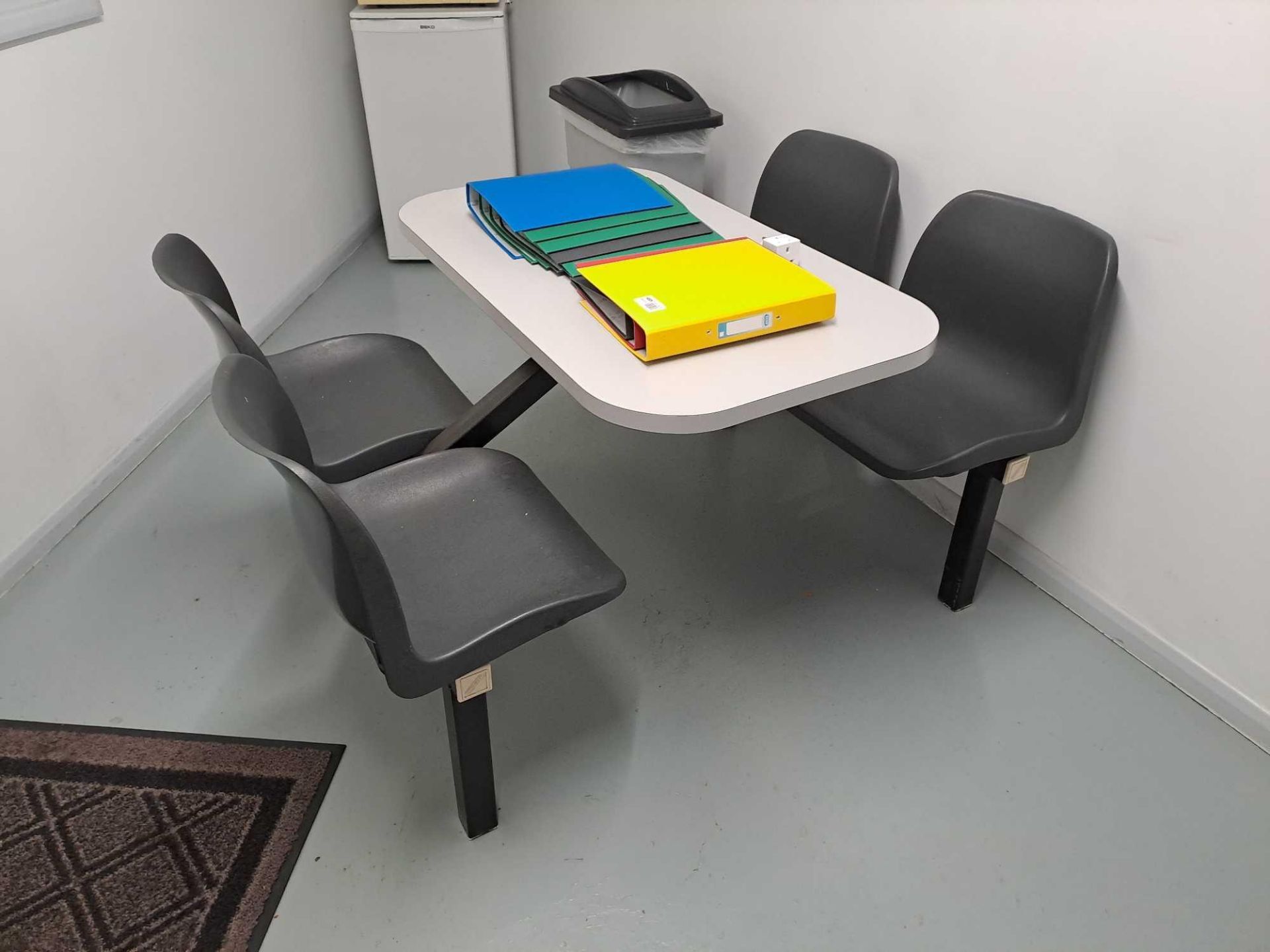 Two 4-seat canteen benchtop tables - Image 2 of 2