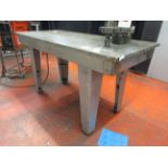 Thomas W Ward metal surface table, 66" x 30"