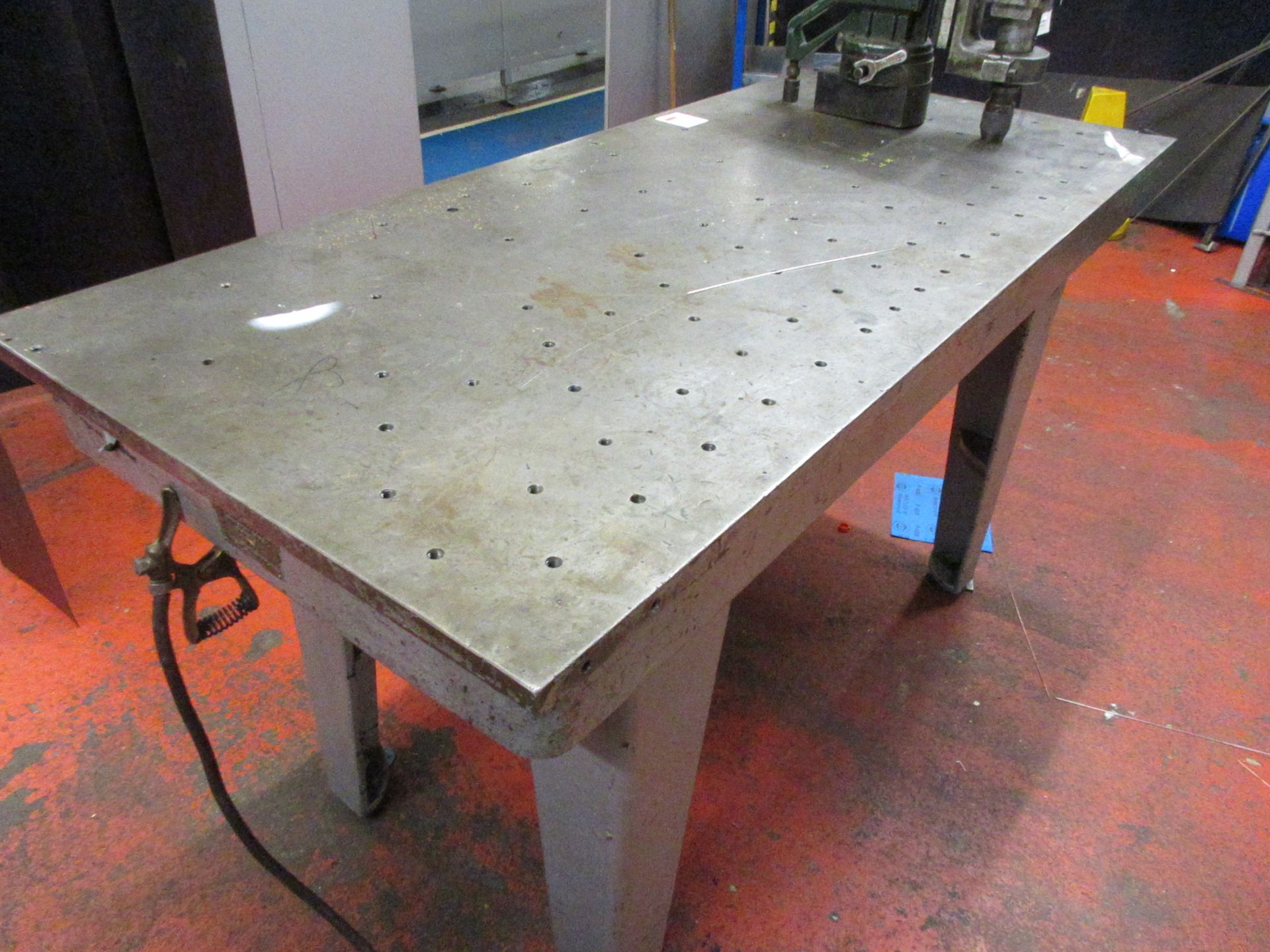 Thomas W Ward metal surface table, 66" x 30" - Image 2 of 3