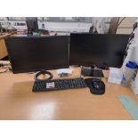 Two monitors (HP & Viewsonic), keyboard & mouse