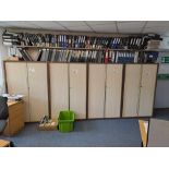 Four double sliding door storage cupboards (to exclude all contents)