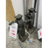 Two Simplex 85A 5 tonne hydraulic bottle jacks