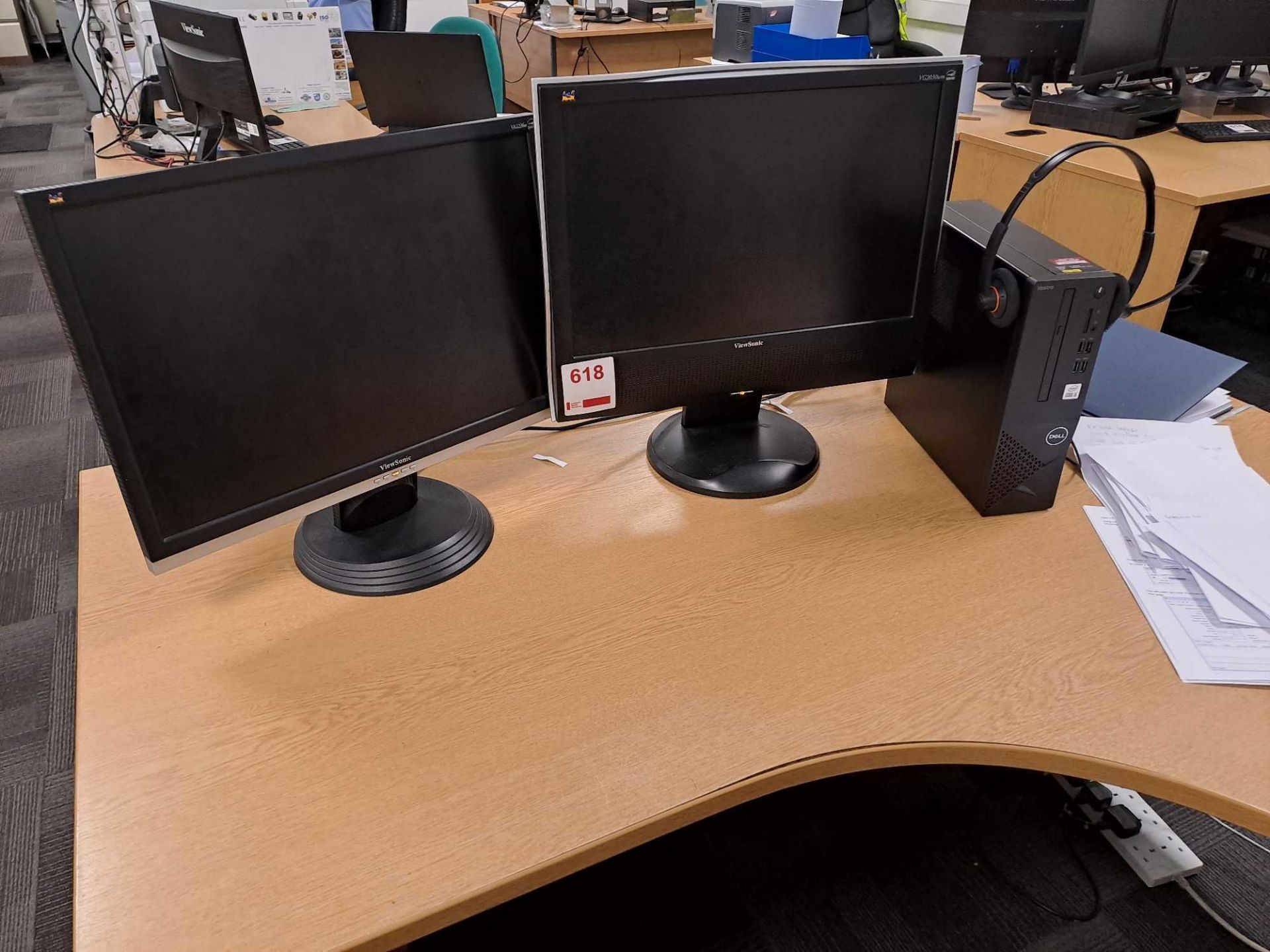 Two Viewsonic monitors, and Dell Vostro PC