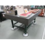 WBJ granite surface table, 6' x 4', mounted on stand