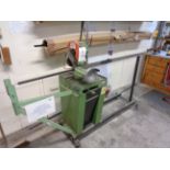 Pedrazzoli Brown 250 pull down cut off saw, with dimensional support and infeed roll