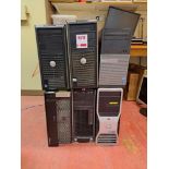 Five assorted Dell PC's and one HP PC - no power leads