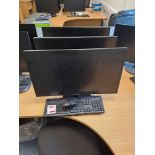 Three Viewsonic monitors with keyboard & mouse