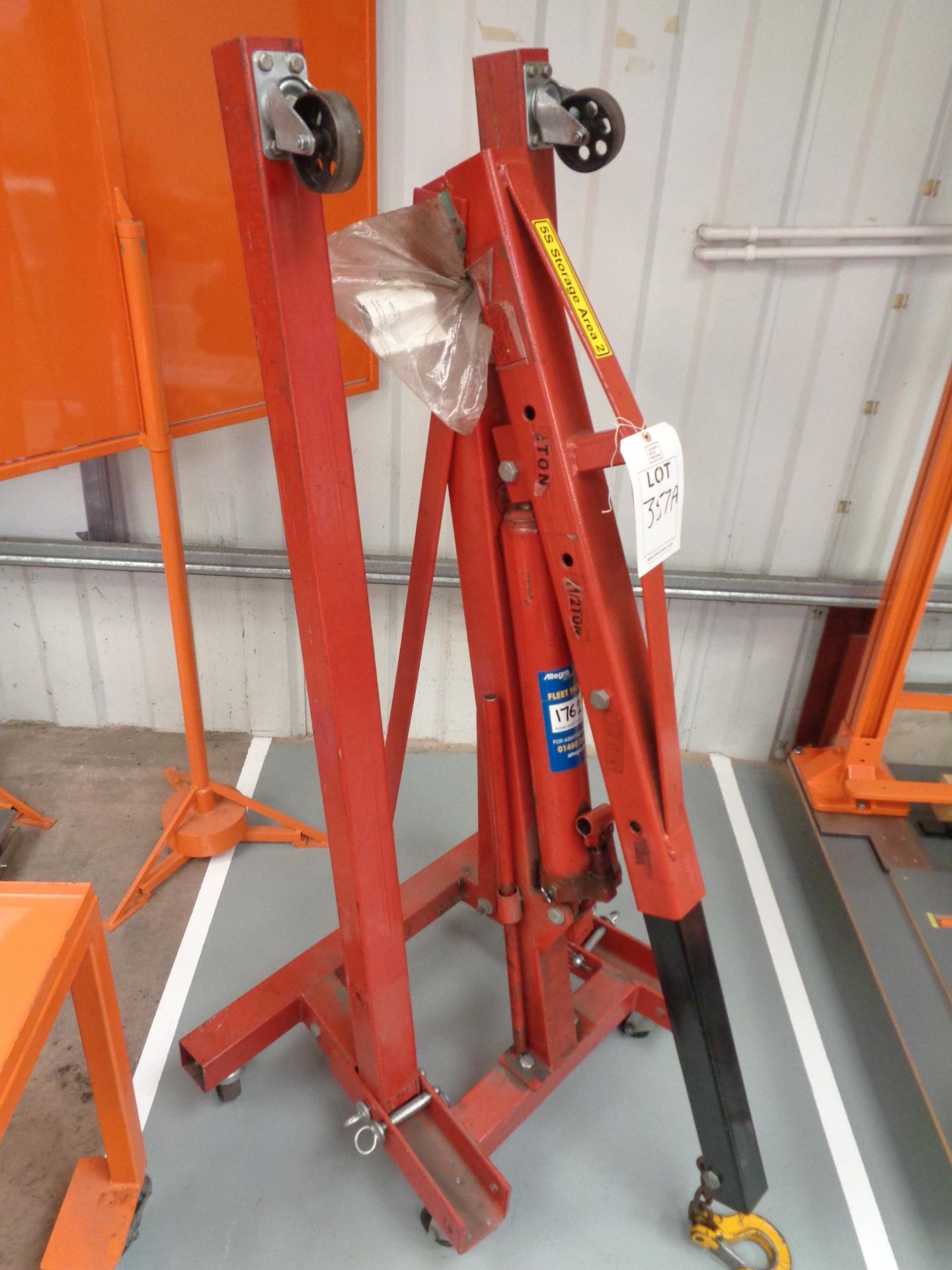 Wolf Automation 2 tonne hydraulic folding engine crane NB: This item has no record of Thorough