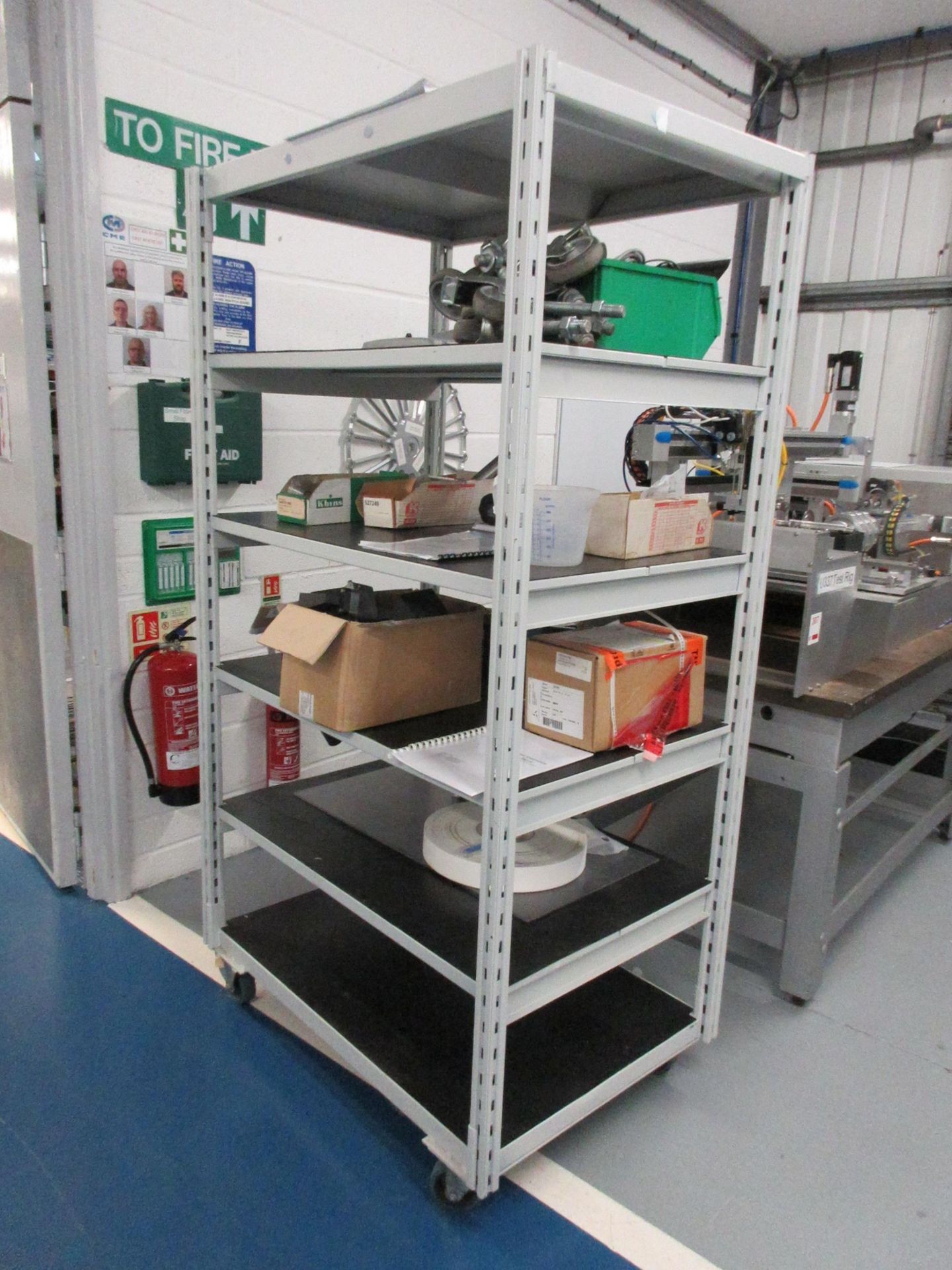 Two metal frame 5/6 shelf mobile racks, 1040 x 700 x 1920mm (excluding contents) - Image 2 of 3