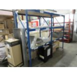 Two bays of boltless racking, 2.6m x 760mm x height 2030mm