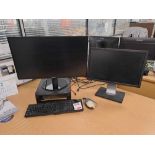 Two monitors (Dell & Viewsonic), keyboard & mouse