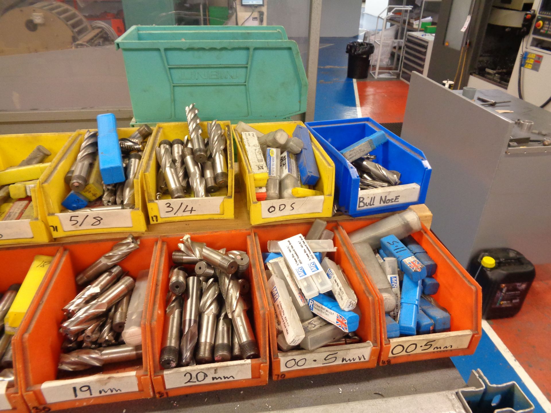 Shelf of assorted slot drills, end mills, shorts, bits, etc. - Image 5 of 6