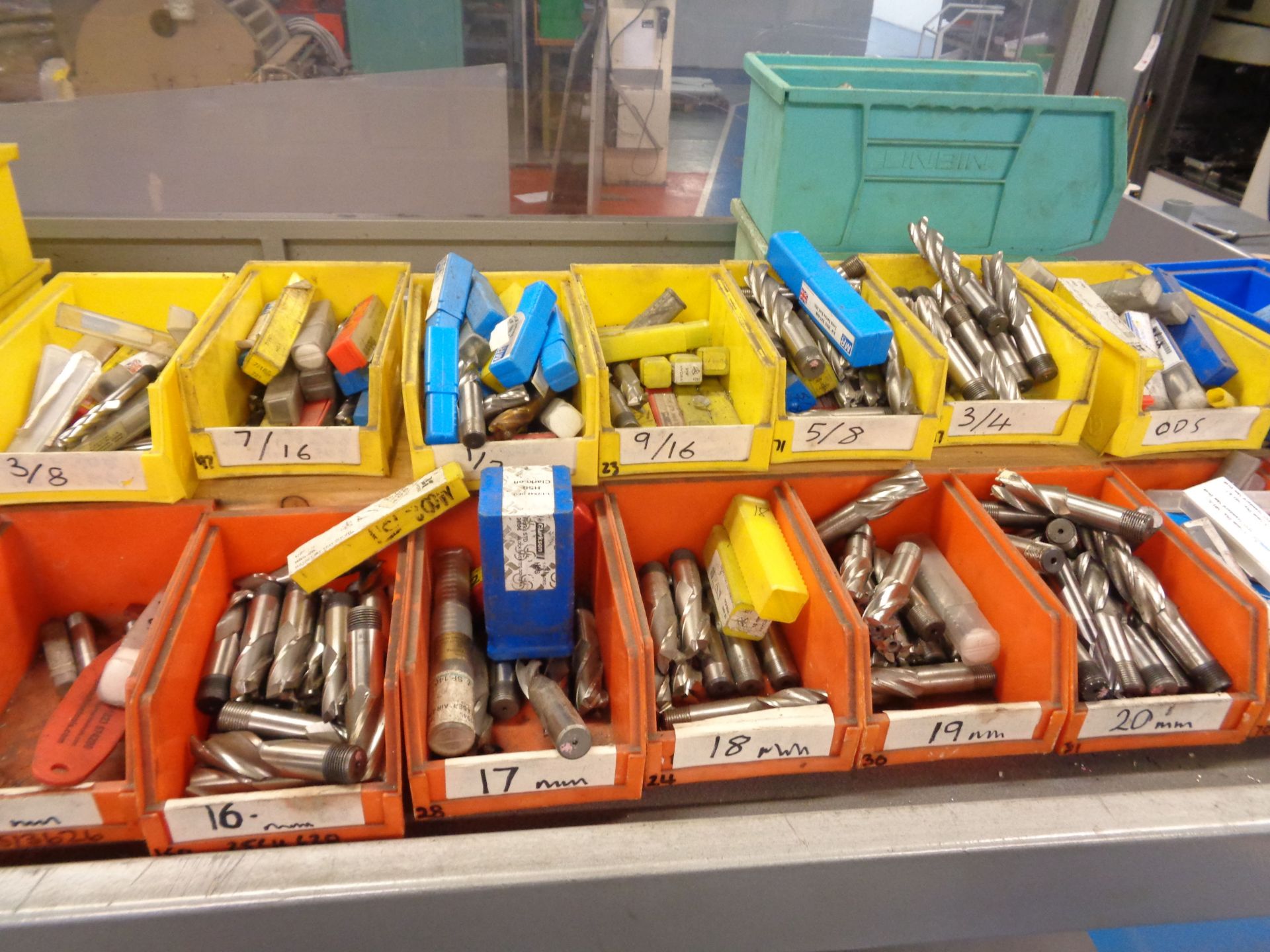 Shelf of assorted slot drills, end mills, shorts, bits, etc. - Image 4 of 6