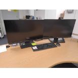 Two Acer monitors, with keyboard & mouse