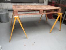 Two metal frame trestles, 38