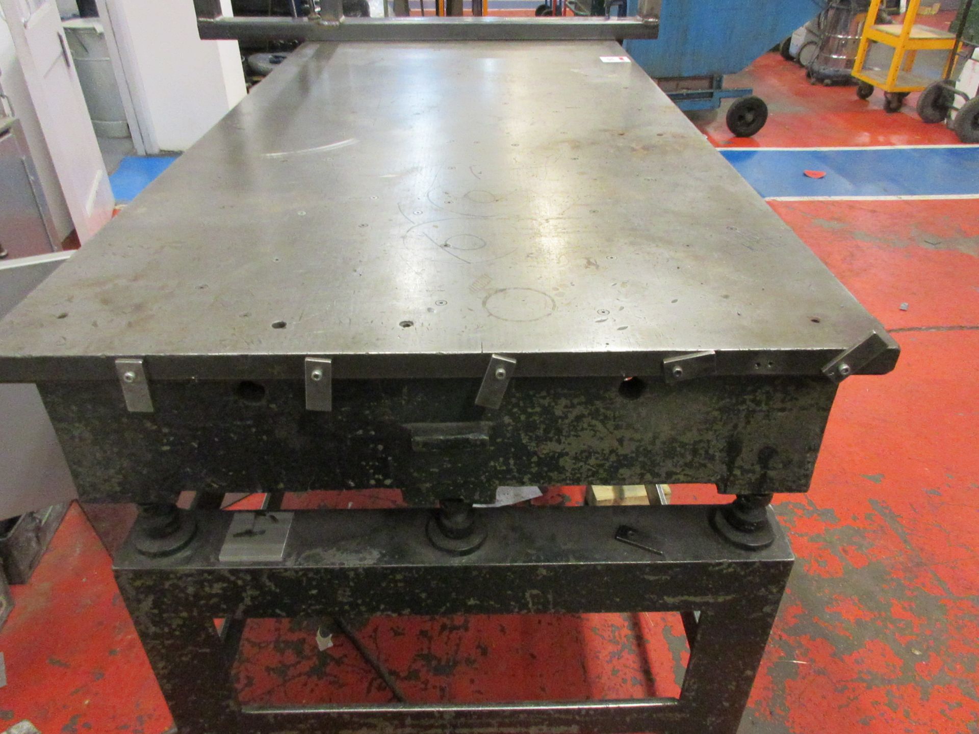 Windley Bros Ltd metal surface table, 6' x 3', mounted on stand - Image 2 of 3