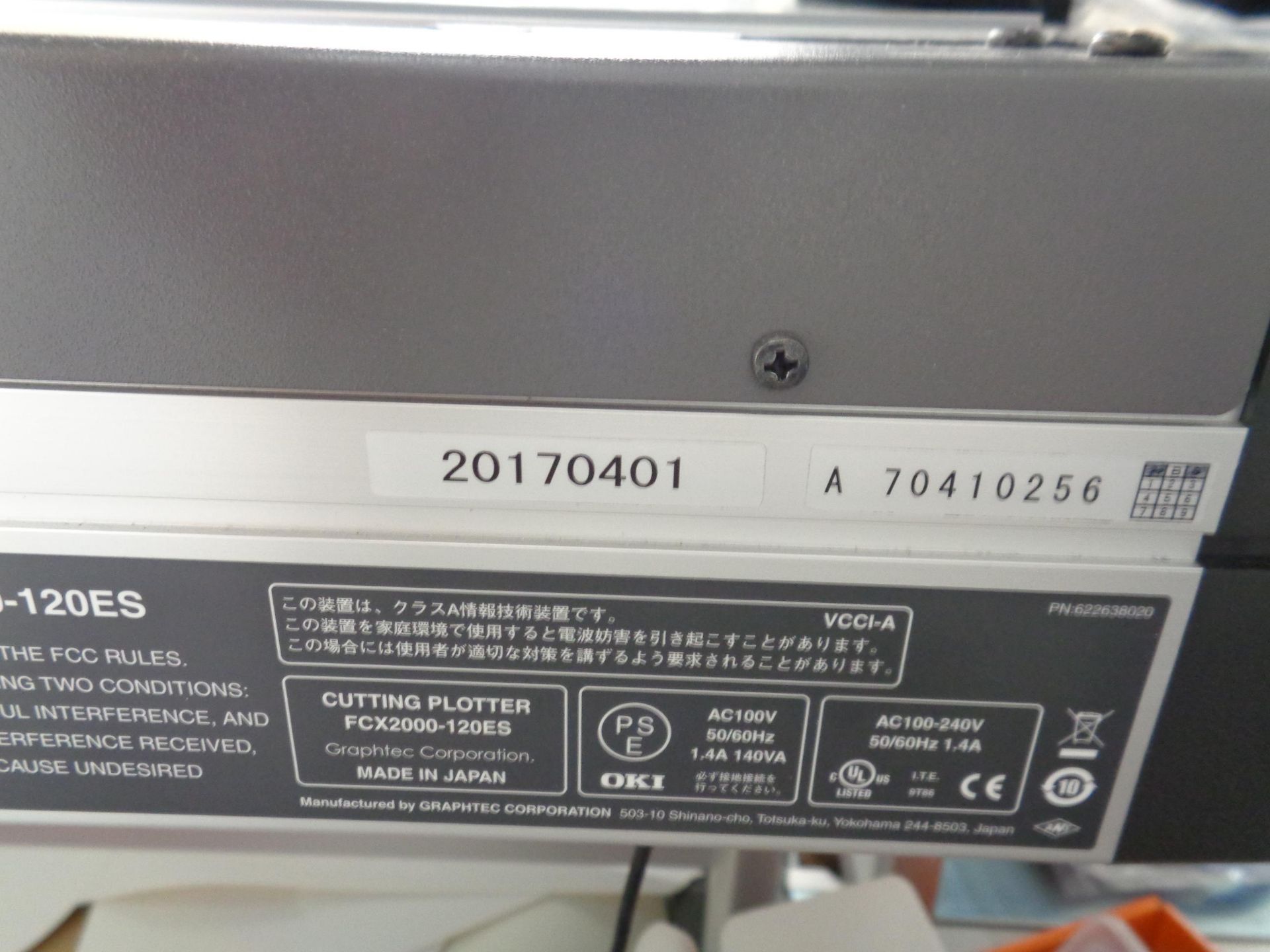 Graphtec Cutting Pro FCX-2000-120 computerised vinyl cutter serial no. A70410256 (2017) - Image 4 of 5