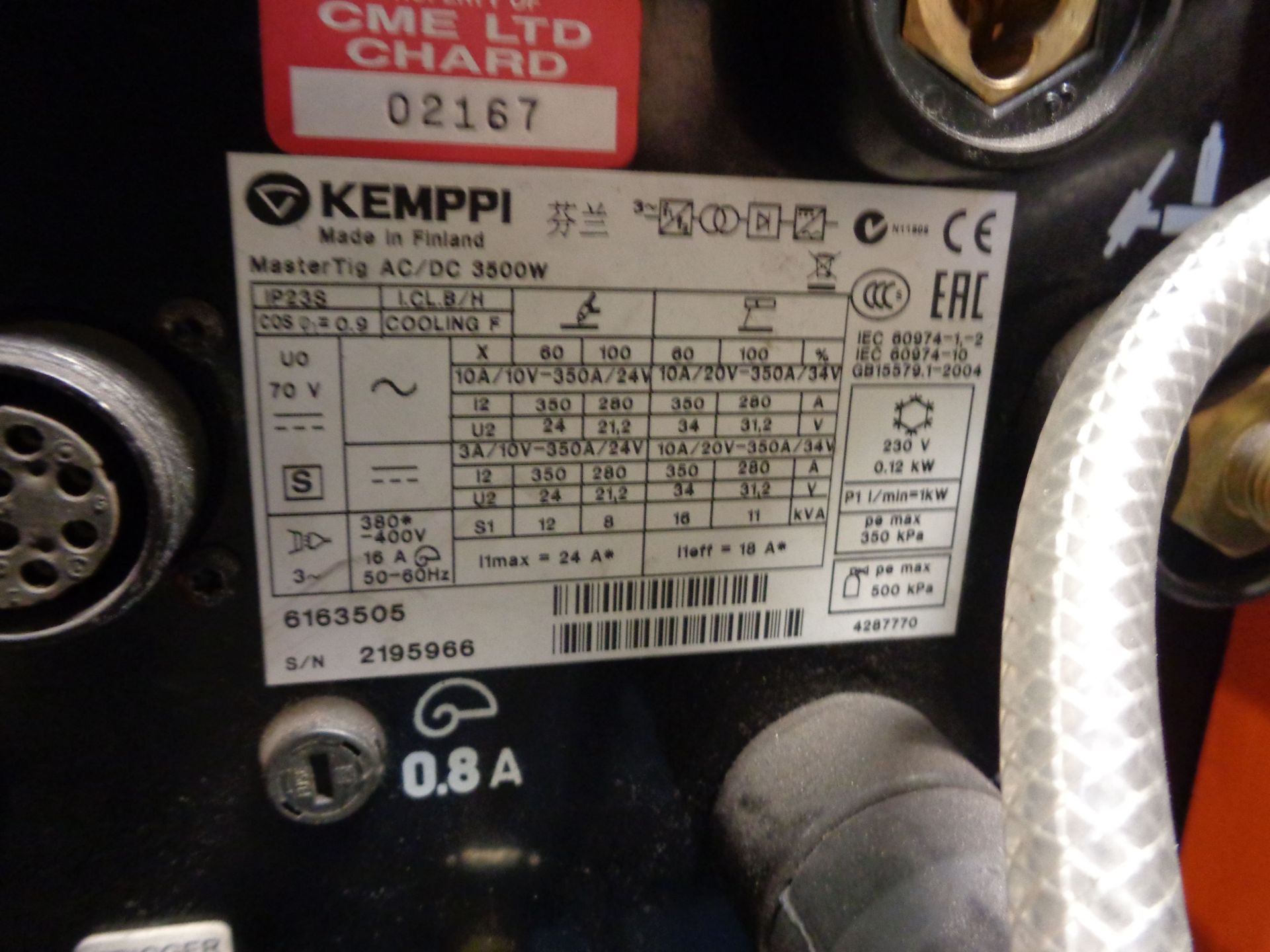 Kemppi Master Tig AC/DC 2500W tig welder serial no. 2195966 - Bild 4 aus 5