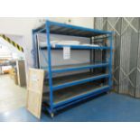Steel framed mobile shelf unit, 2.5m x 970 x height 2260mm