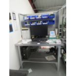 Metal frame/stainless steel workstation, 1350 x 950mm