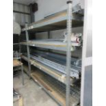 Three metal adjustable 4 shelf racking 2 - 1840 x 930mm x height 2m 1 - 2450 x 620mm x 2m (excluding