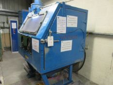 Vantage shot blast cabinet with Franklin & Bell recycling unit, serial no. FBS 016 (1997) and DCE