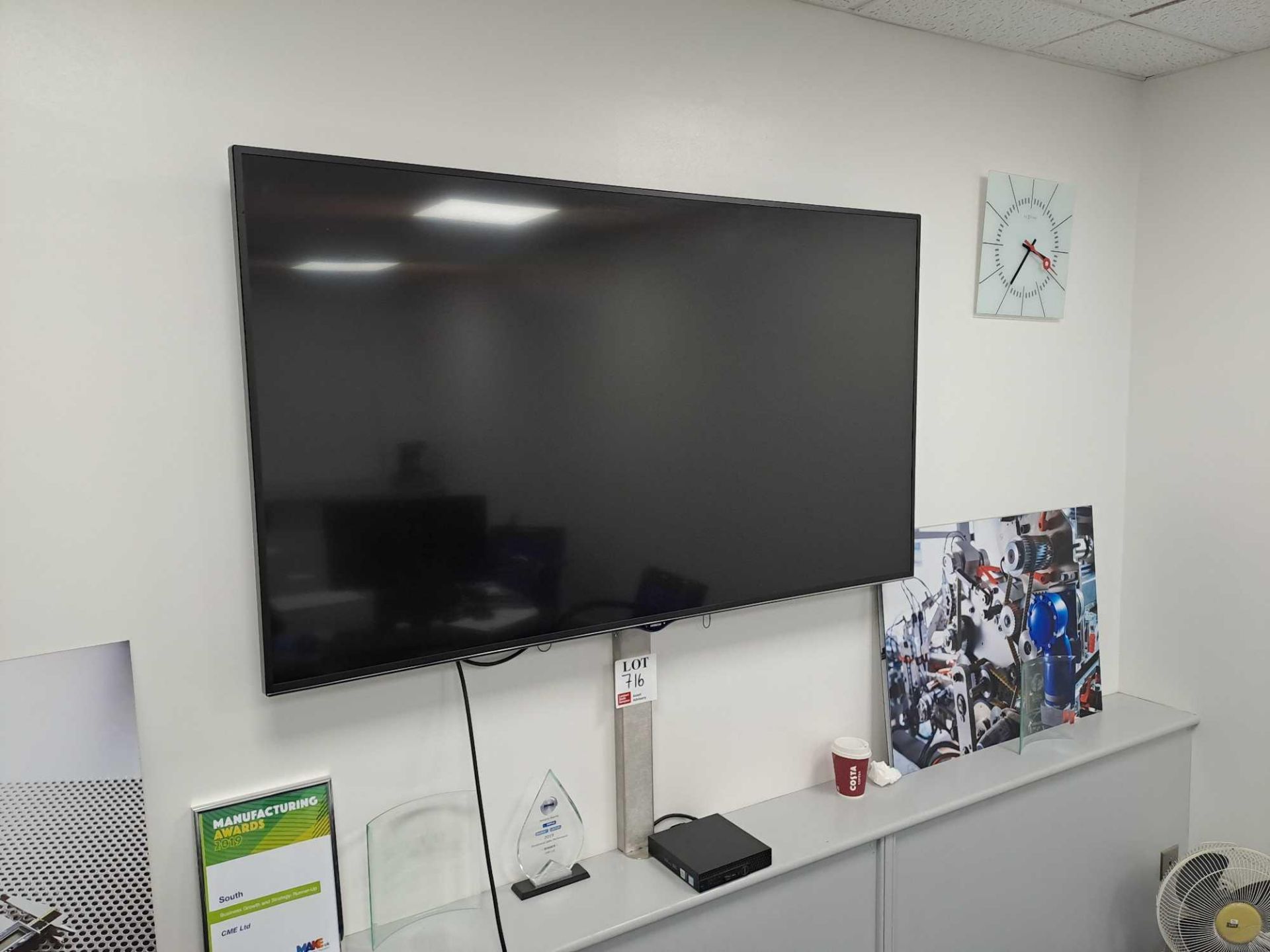 Hitachi wall mounted TV, approx 60"