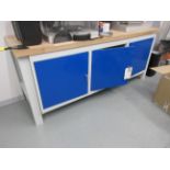 Metal frame 3 single door storage cabinet/workbench, 2m x 625 x 850mm