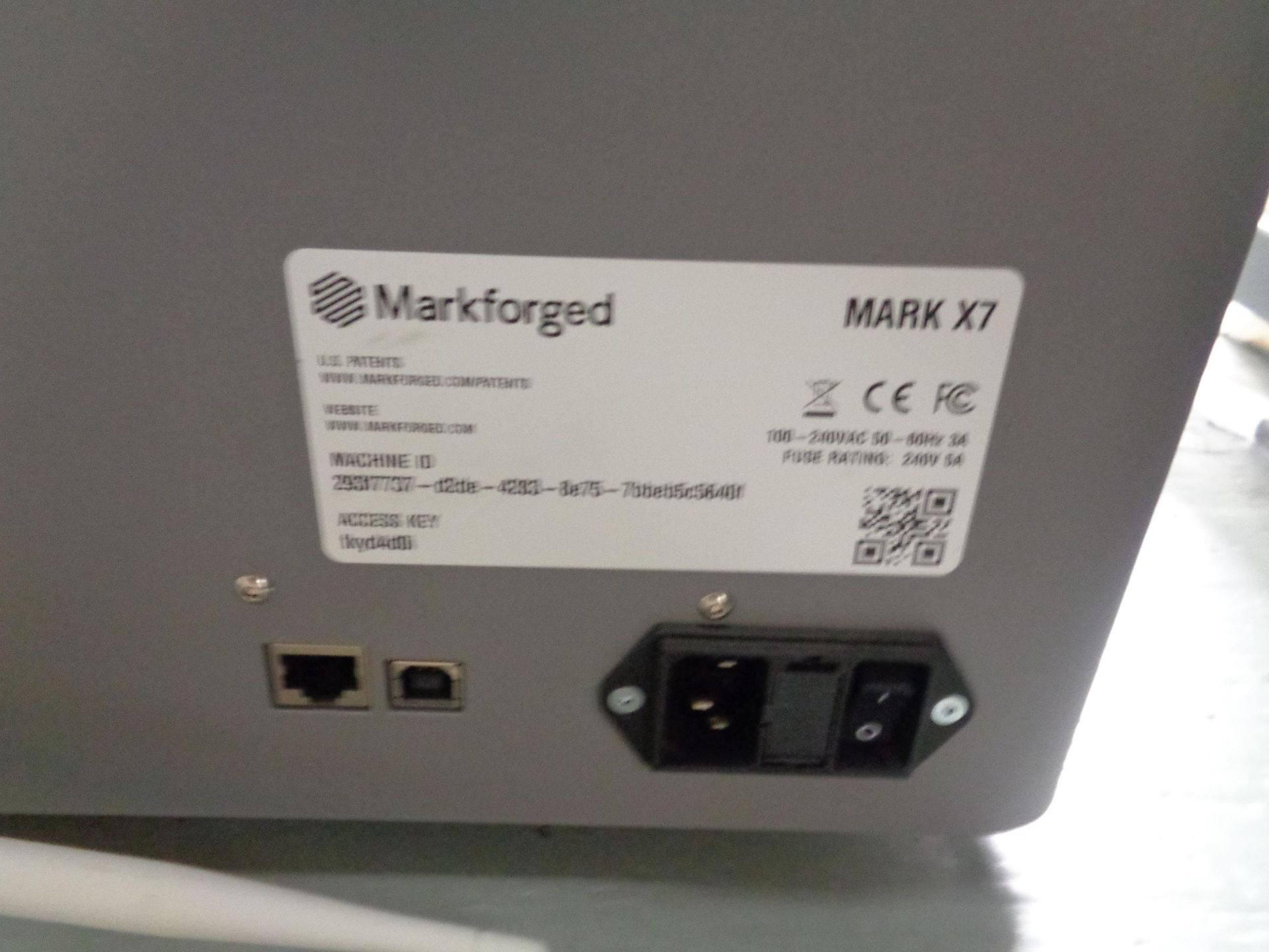 Mark Forged Mark Two 3D printer machine ID: 293F7737-d2de-4283-8e75-7bbeb5c5640F - Image 2 of 3