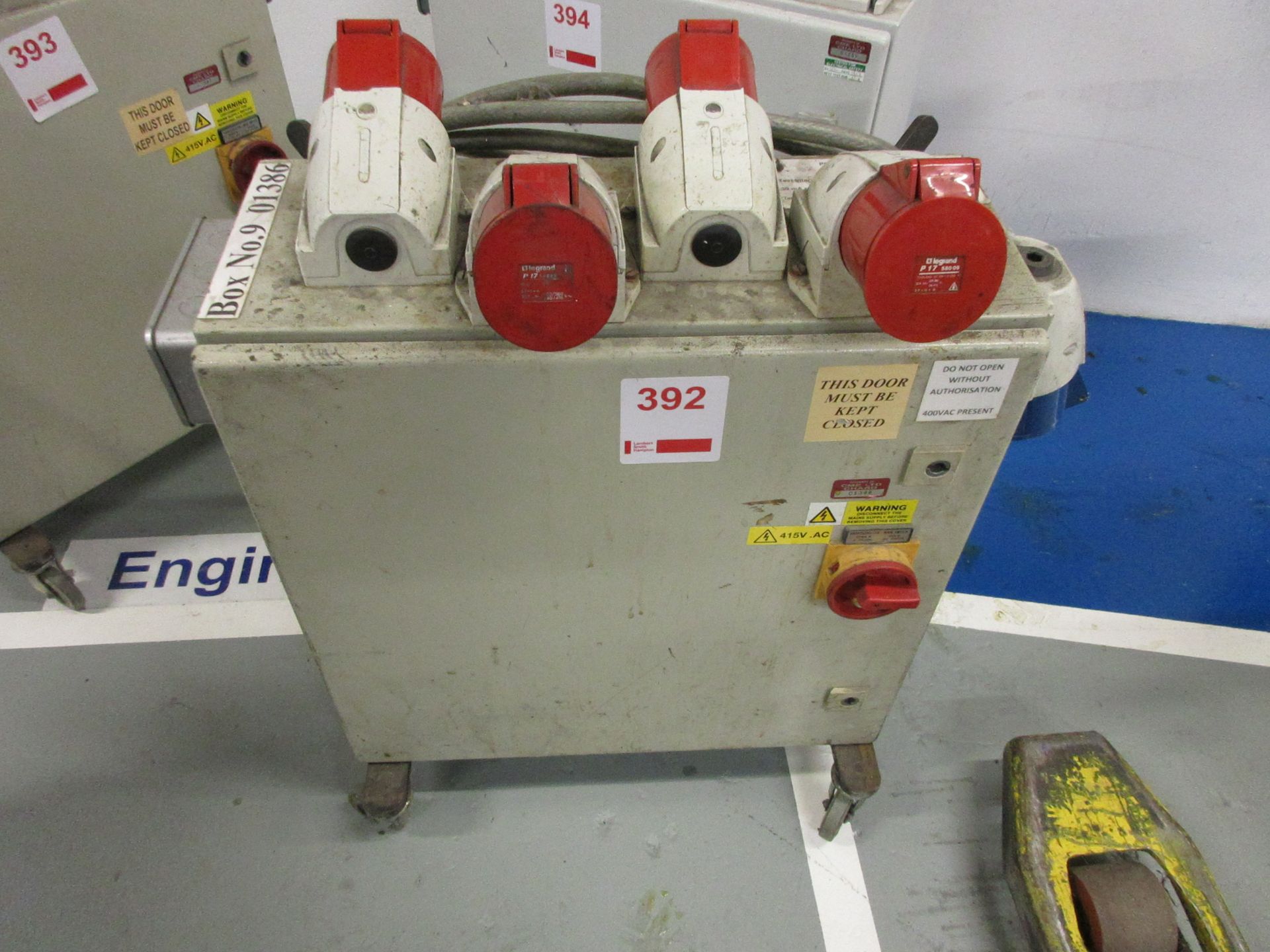 Mobile power supply unit (ref. box no. 13), 30 MA rcd fitted, serial no. 01386