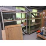 Metal frame 4 shelf mobile racks, 1530 x 700 x height 1670mm (excluding contents)