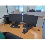 Two Viewsonic monitors, Dell XPS PC with keyboard & mouse