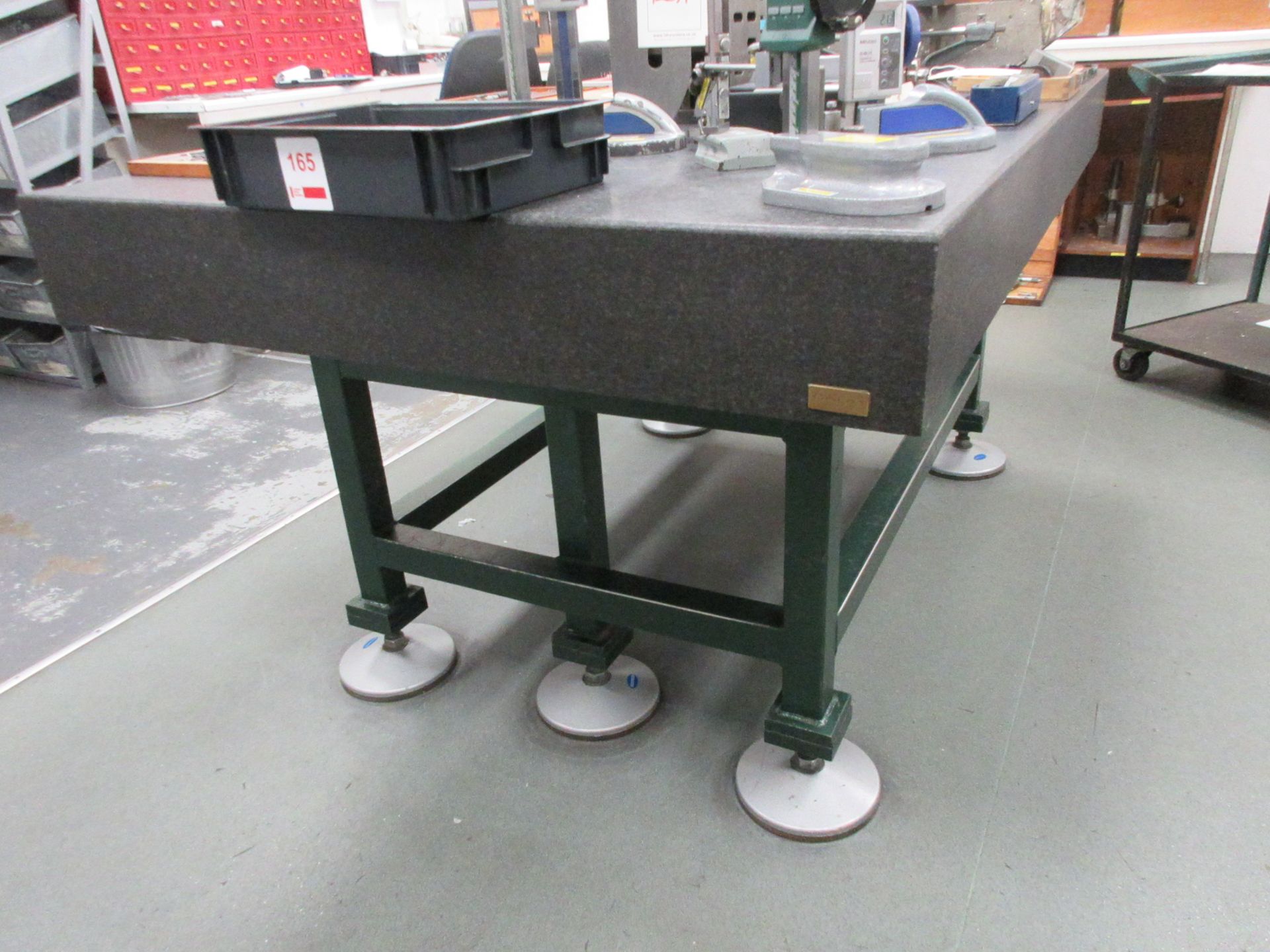 WBJ granite surface table, 6' x 4', mounted on stand - Image 3 of 4