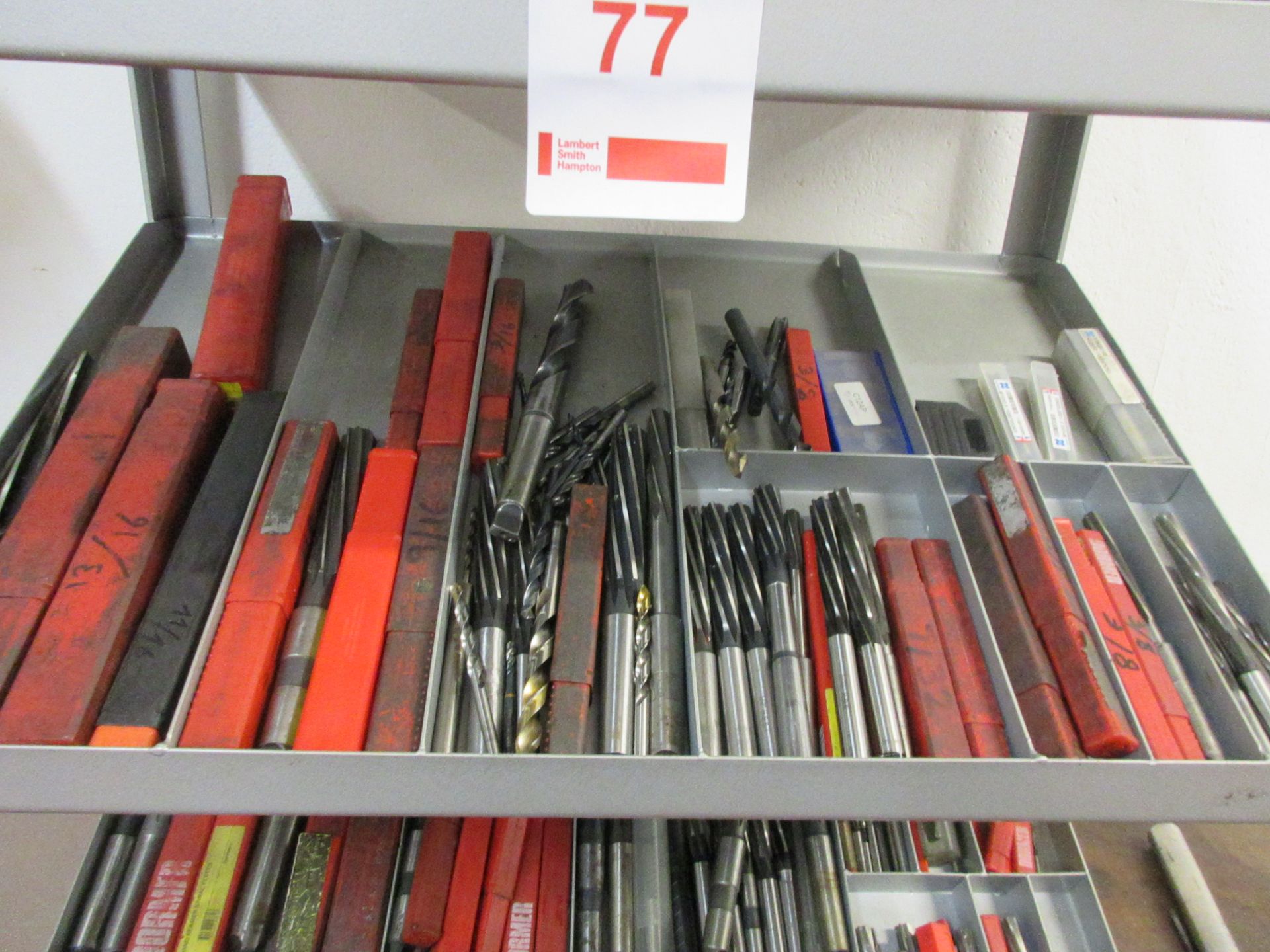 Mobile single sided rack with contents, including taps, dies, reamers, etc. - Image 3 of 5