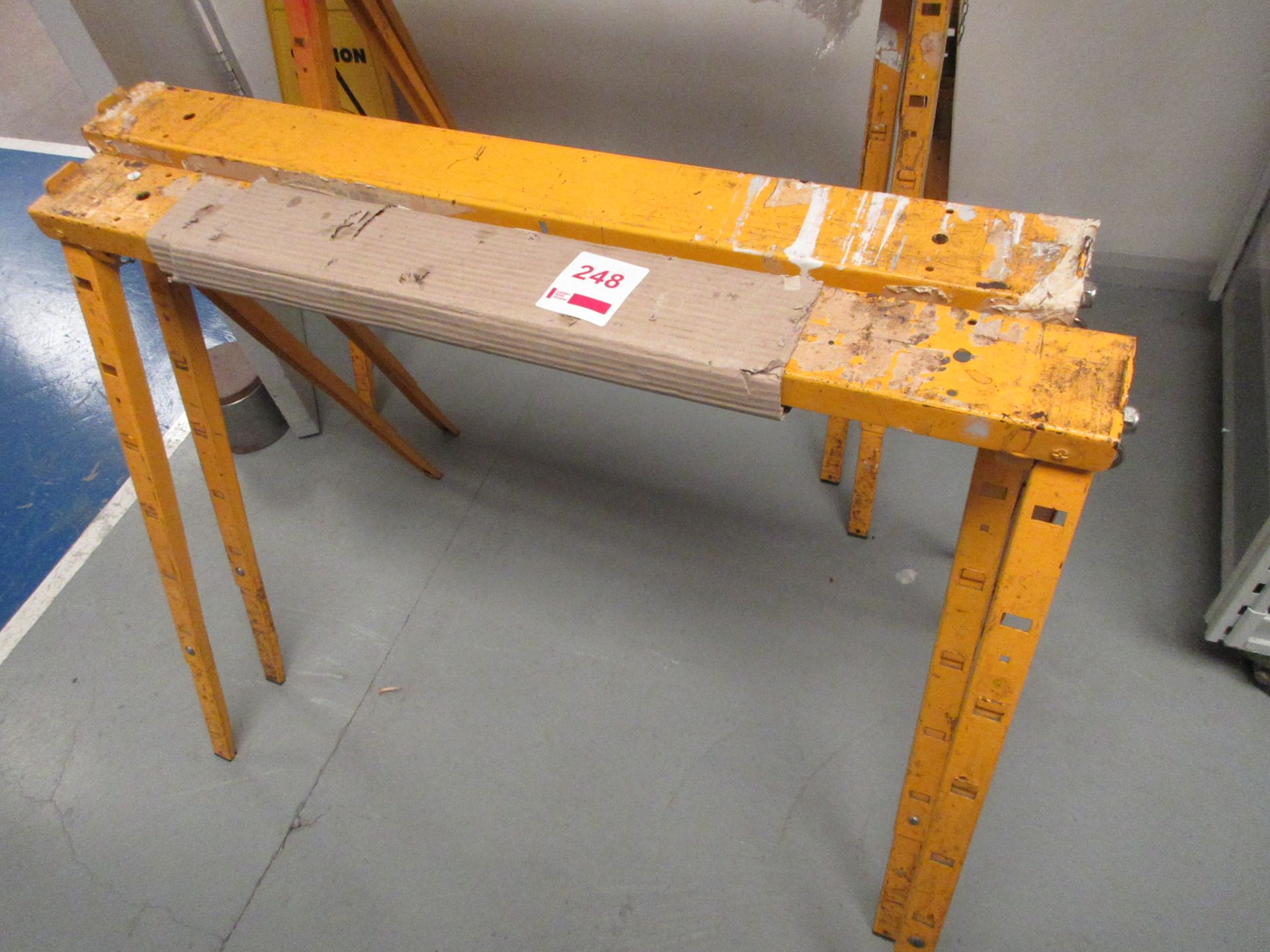 Two metal frame trestles, 38"
