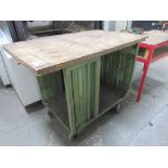 Metal frame mobile work bench, 1.2m x 650mm