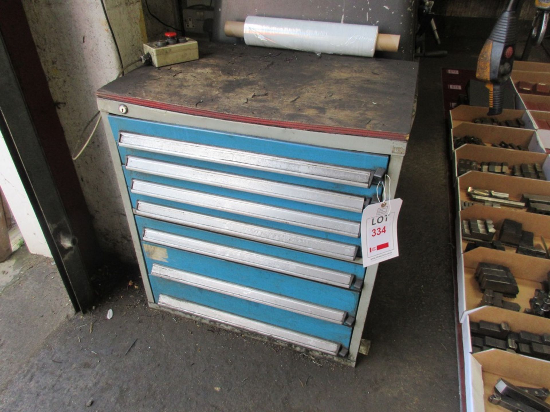 Metal 7 drawer tool cabinet, 750 x 500mm x height 820mm