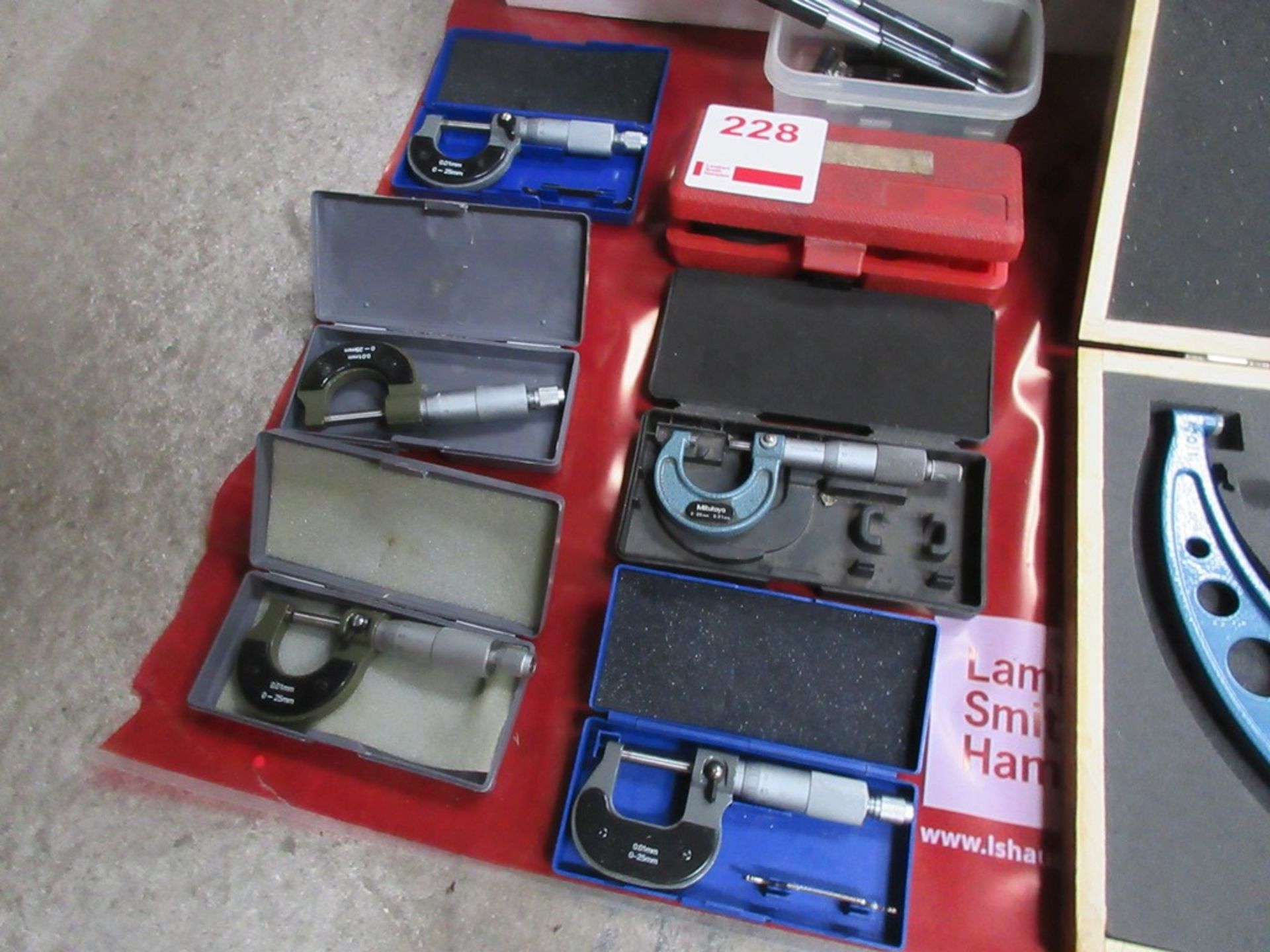 Six assorted micrometers