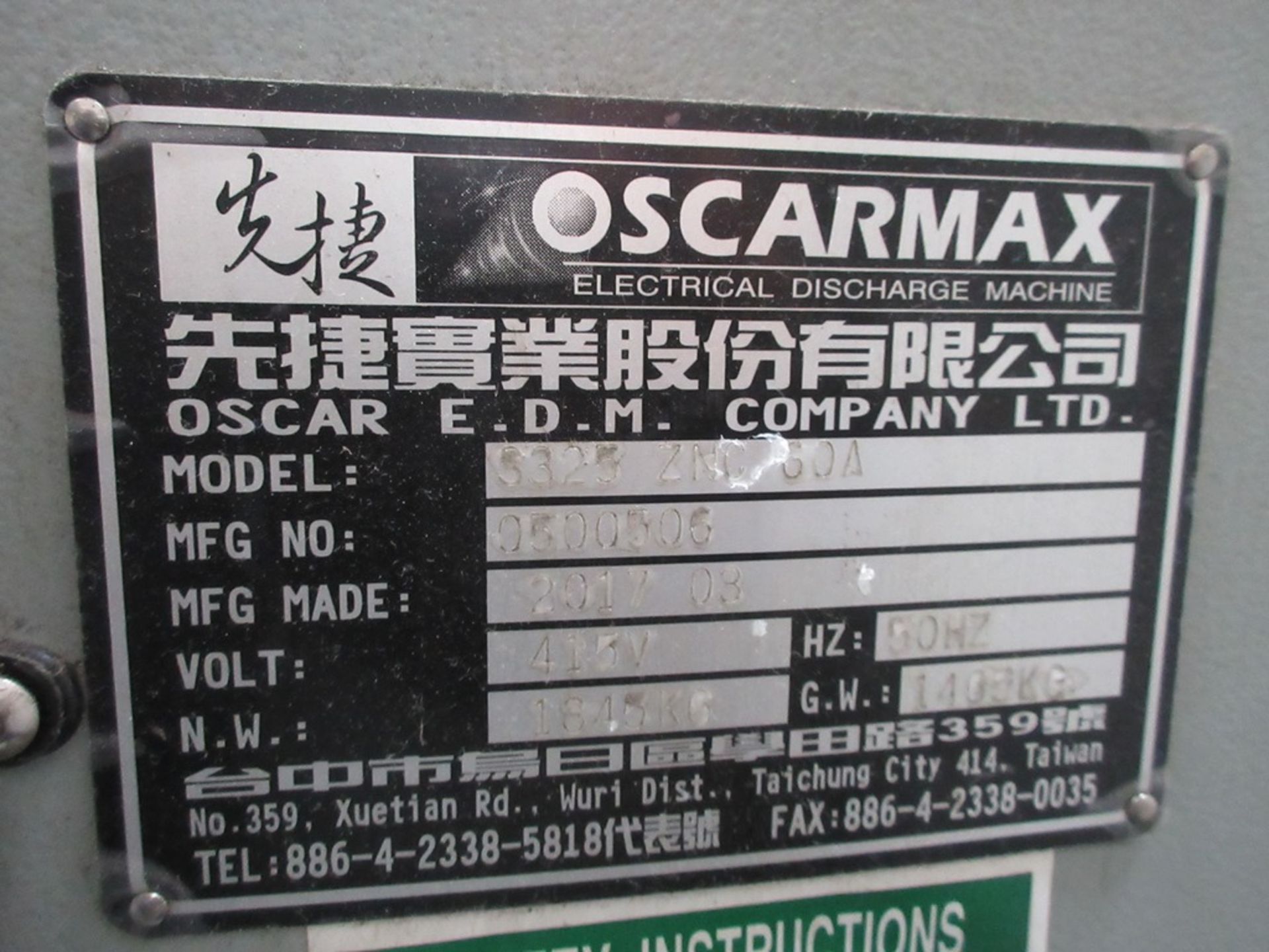 Oscarmax S325 ZNC 60A Electrical discharge machine (2017) - Image 3 of 10