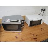 Two assorted microwaves