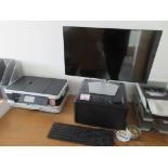 Cooler Master Computer system with Dell flat screen monitor, keyboard, mouse and Brother MFC-J4625D