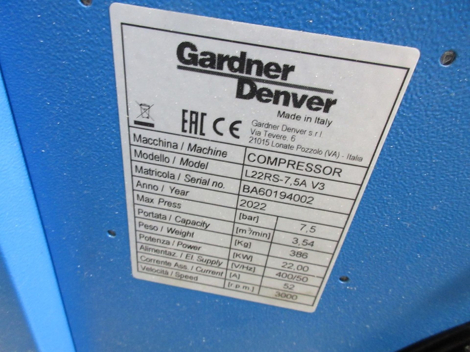 Gardner Denver CompAir L22RS Packaged air compressor (2022) - Image 4 of 12