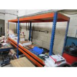 Two bays of boltless adjustable racking, 1830 x 620mm x height 2m (excluding contents)