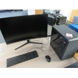 Cooler Master Computer system with Samsung curved screen, keyboard, mouse